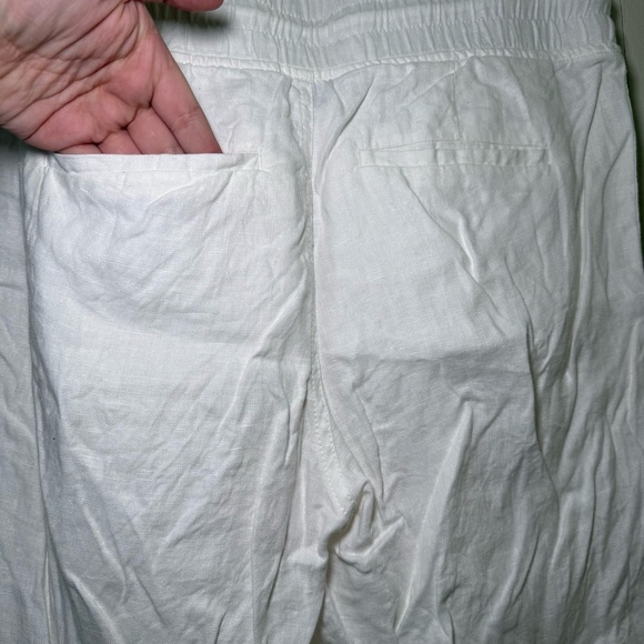 Athleta White Cabo Linen Wide Leg Pants - Picture 6 of 7